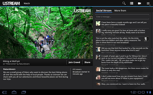 Ustream - صورة شاشة 3