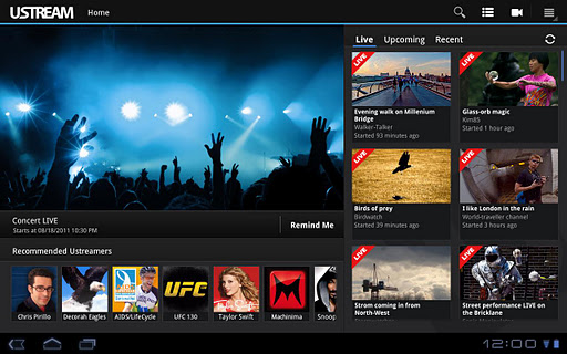 Ustream - صورة شاشة 1