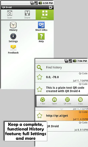 QR Droid - صورة شاشة 3