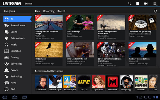 Ustream - صورة شاشة 2
