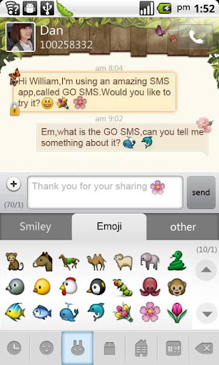 GO SMS Pro Emoji Plugin - صورة شاشة 1