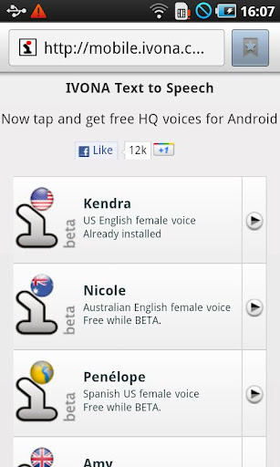 IVONA Text-to-Speech HQ - صورة شاشة 1