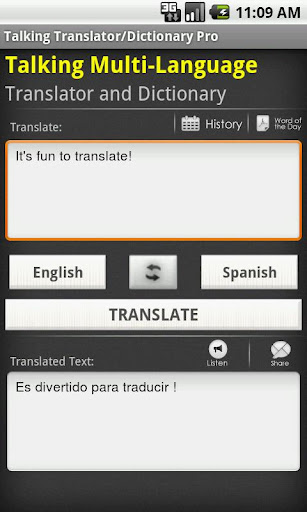 Talking Spanish Translator - صورة شاشة 1