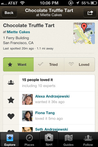 Foodspotting - صورة شاشة 2