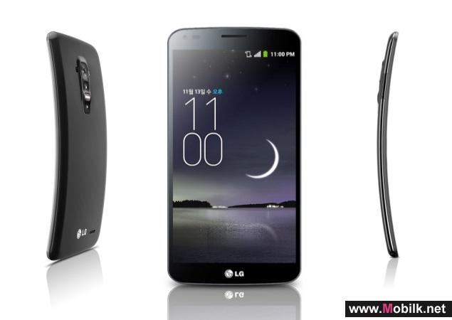 موبايلي تطلق حصرياً هاتف LG – G Flex أول هاتف بشاشة منحنية في العالم