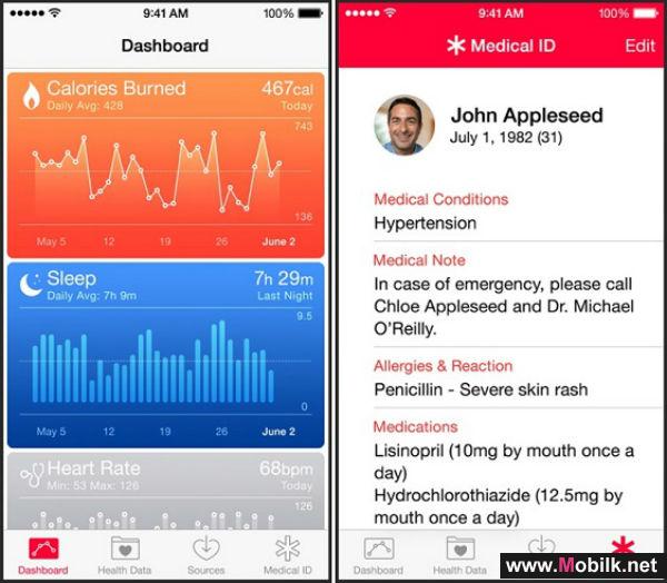 «أبل» تطرح تطبيق Health Kit لمتابعة الحالة الصحية 